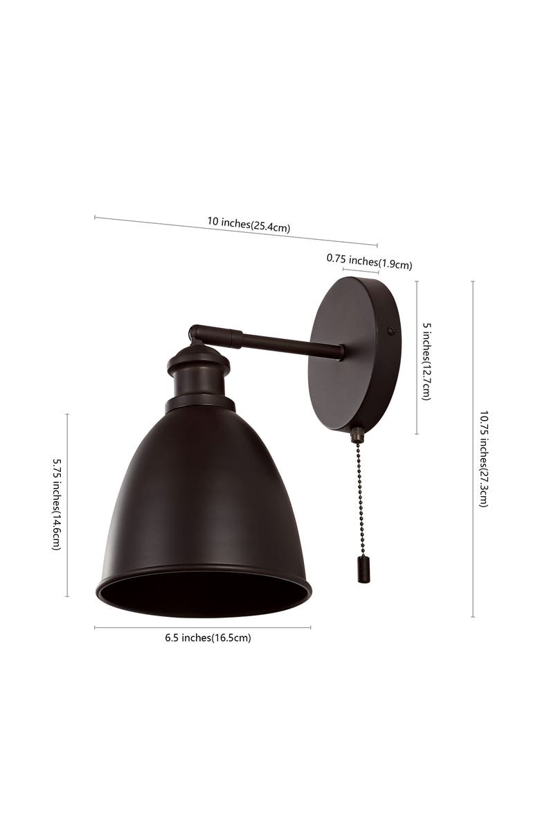 JONATHAN Y Hudson 1-Light Farmhouse Bohemian Iron LED Sconce, Alternate, color, Oil Rubbed Bronze