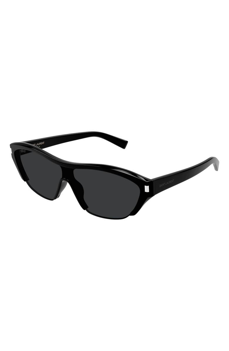 Saint Laurent SL 704 99mm Semi Rimless Mask Sunglasses, Alternate, color, 