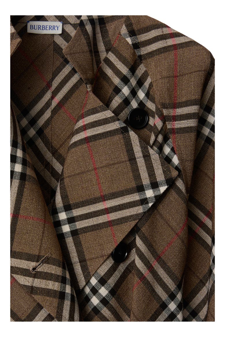 Check Silk Blend Trench Dress, Alternate, color, Brush