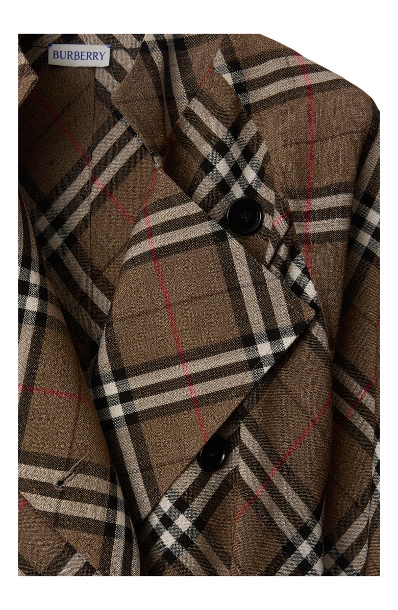 Burberry Check Silk Blend Trench Dress, Alternate, color, 