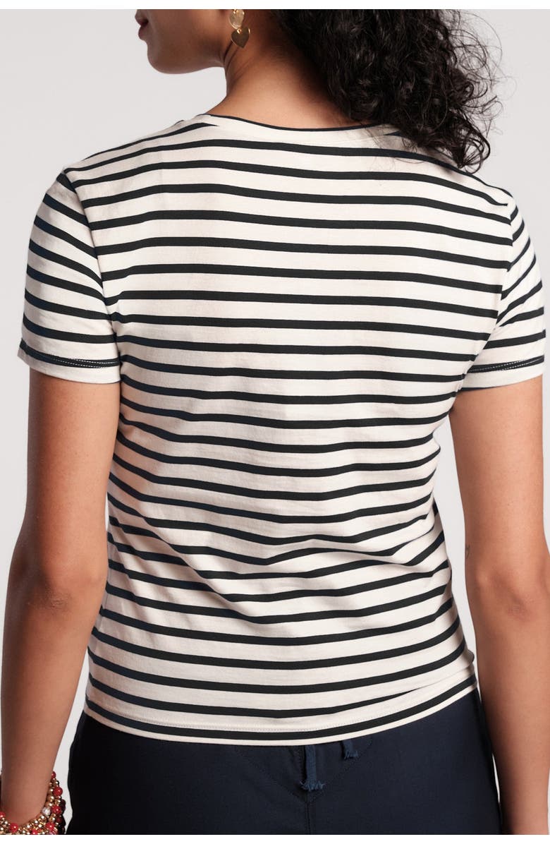 Frances Valentine Super Crewneck T Stripe, Alternate, color, Oyster/Black