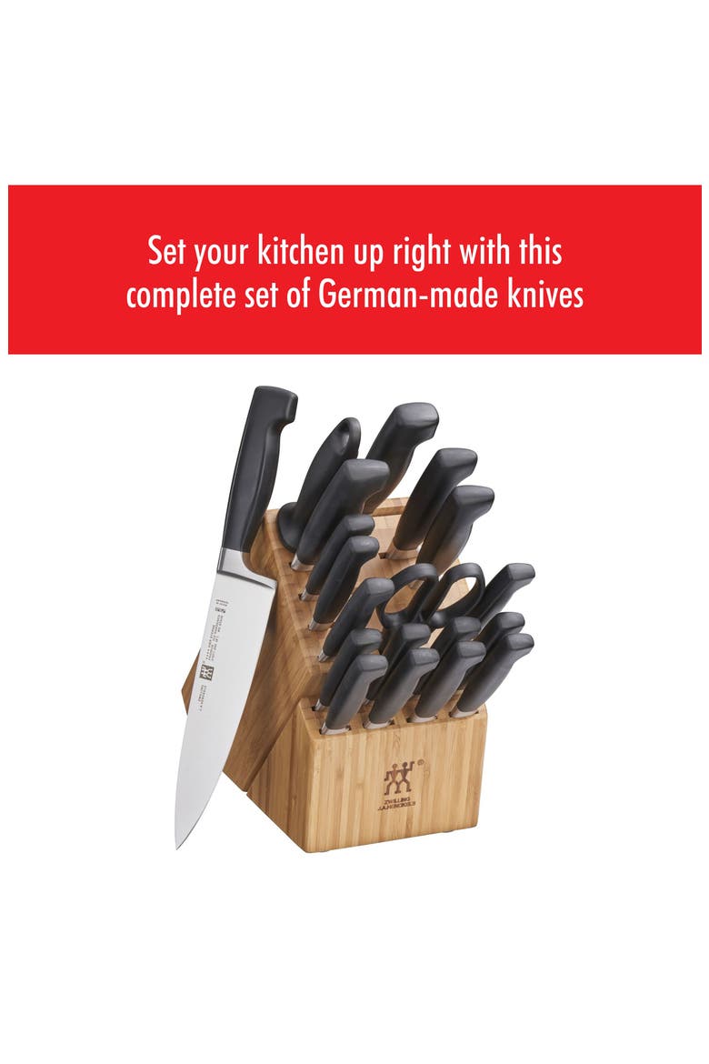 Four Star 20-Piece Knife Block Set, Alternate, color, BLACK