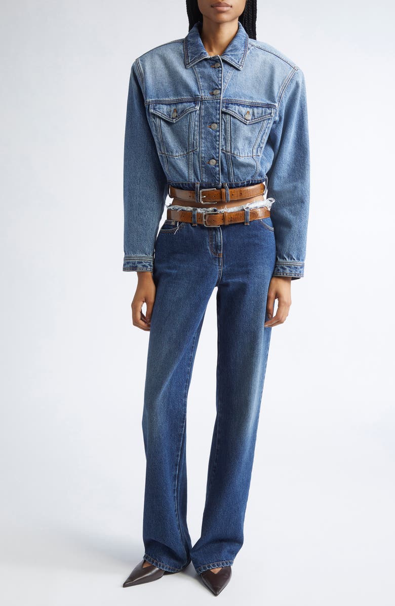 JULIE KEGELS Po Straight Leg Jeans, Alternate, color, Dark Blue