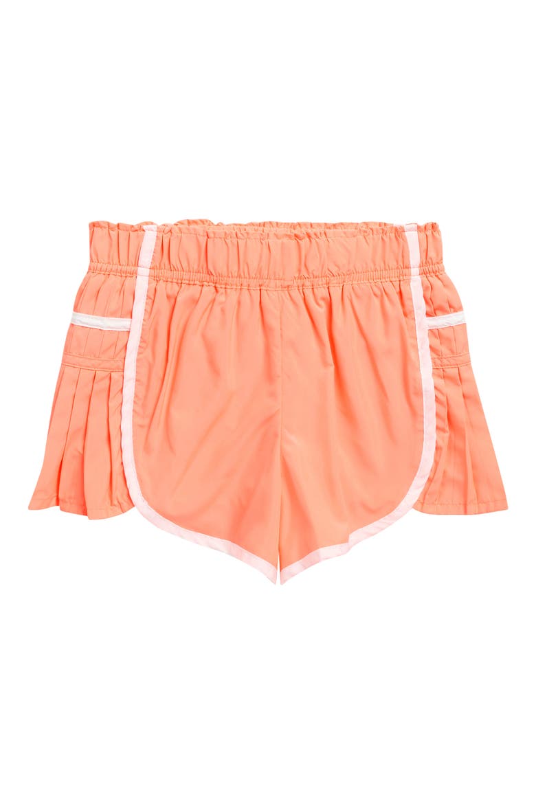 Kids' Pleat Athletic Shorts, Main, color, NEON CORAL