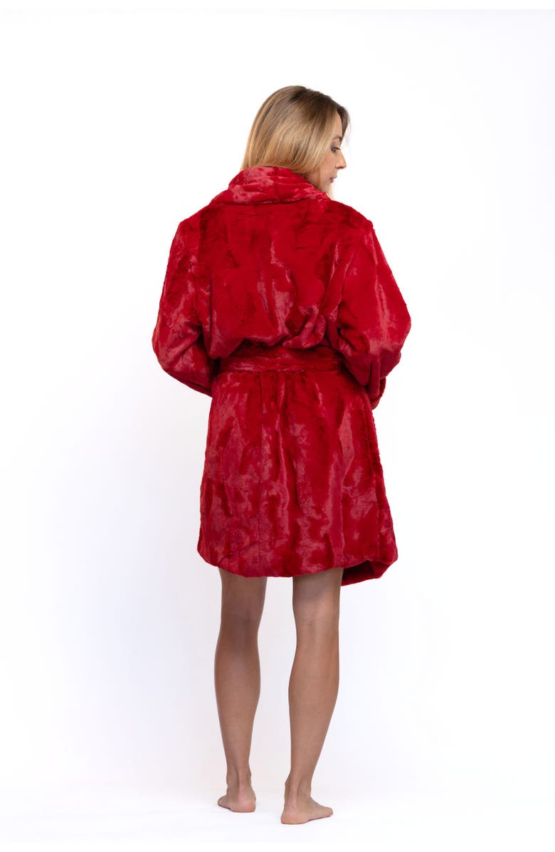 Sea To Me Blankets Ojai Faux Fur Robe, Alternate, color, Red