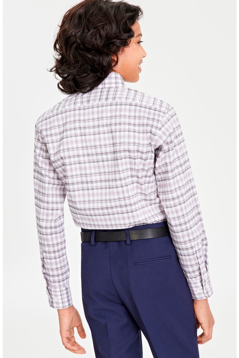 Kids' Plaid Button-Up Shirt, Alternate, color, PURPLE MIX