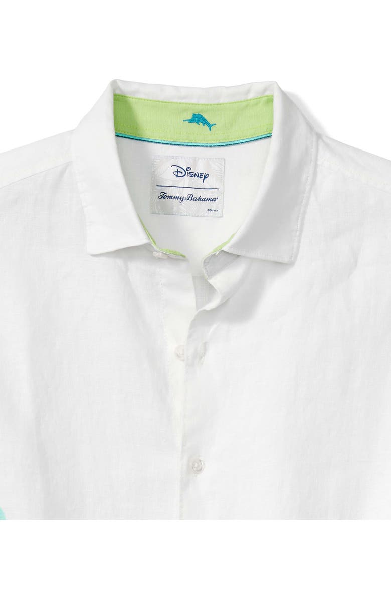 Tommy Bahama x Disney<sup>®</sup> Seaside Views Mickey Mouse Linen Button-Up Shirt, Alternate, color, White