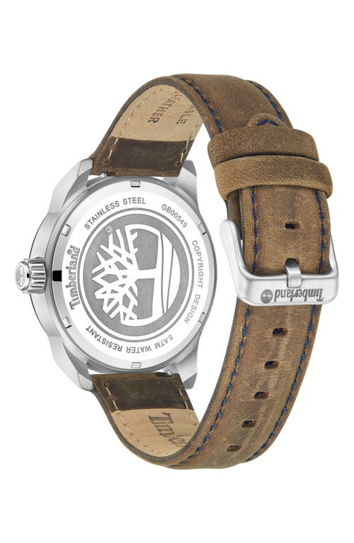 Timberland Henniker Ii Leather Strap Watch, 44mm In Dark Brown