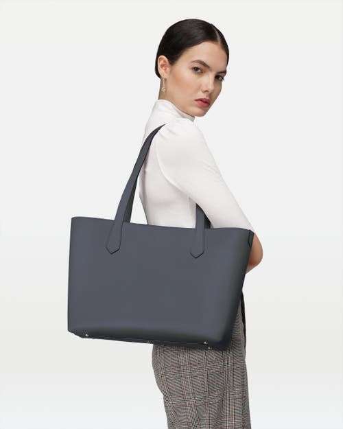 Modher Elba Structured Tote In Vegetable-tanned Leather In Gray