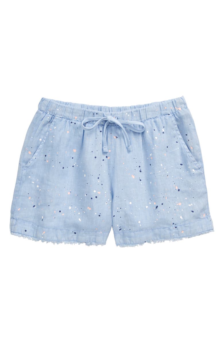 Bella Dahl Fray Splatter Linen Shorts, Main, color,