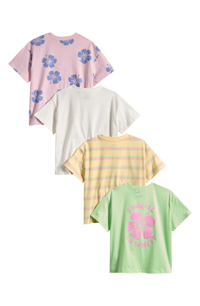 NEXT Kids' 4-Pack Assorted Cotton T-Shirts, Alternate, color, Pink