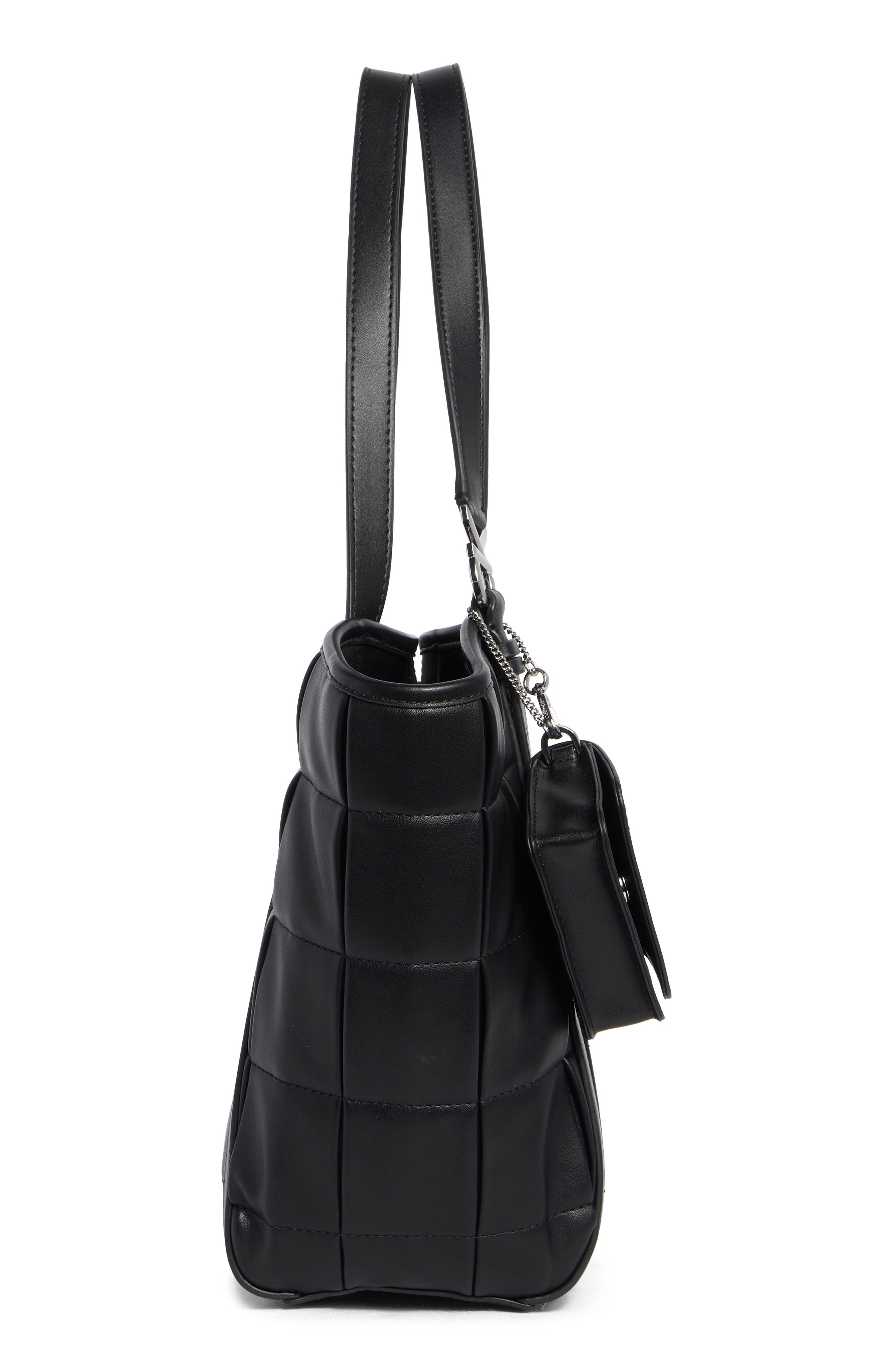 Tina Tote Bag, Alternate, color, BLACK/ SILVER