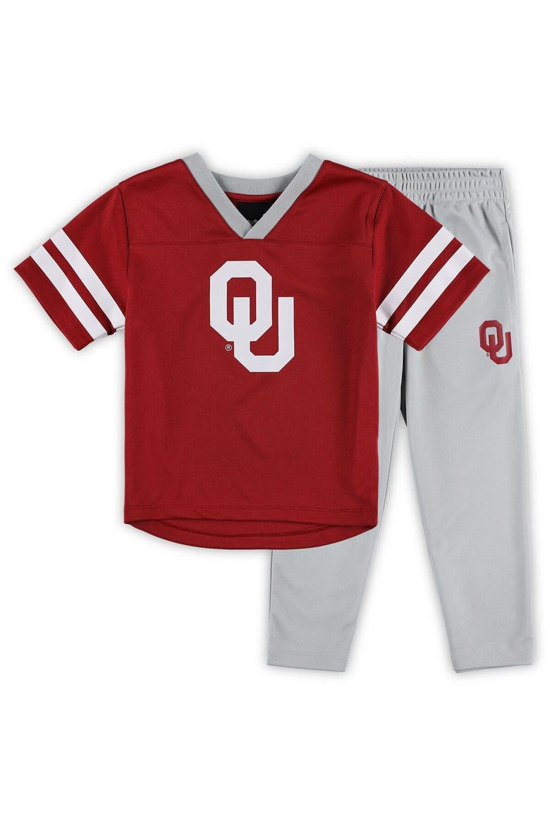 Preschool Crimson/Gray Oklahoma Sooners Red Zone Jersey & Pants Set, Main, color, Crimson