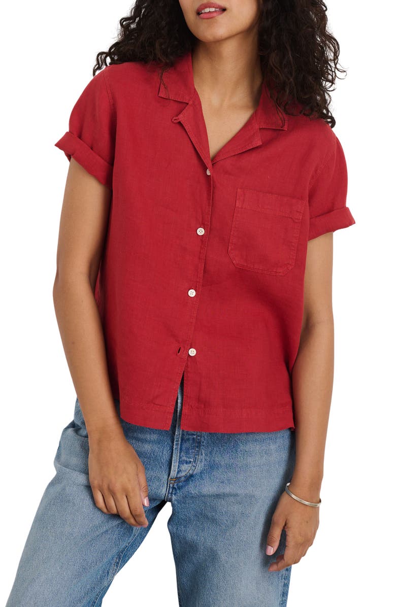 Alex Mill Maddie Linen Camp Shirt, Main, color,