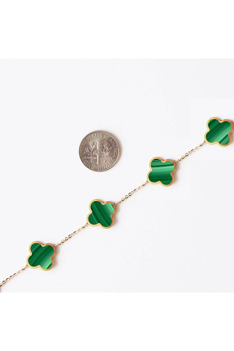 Large Malachite Clover Bracelet, Alternate, color, Malachite