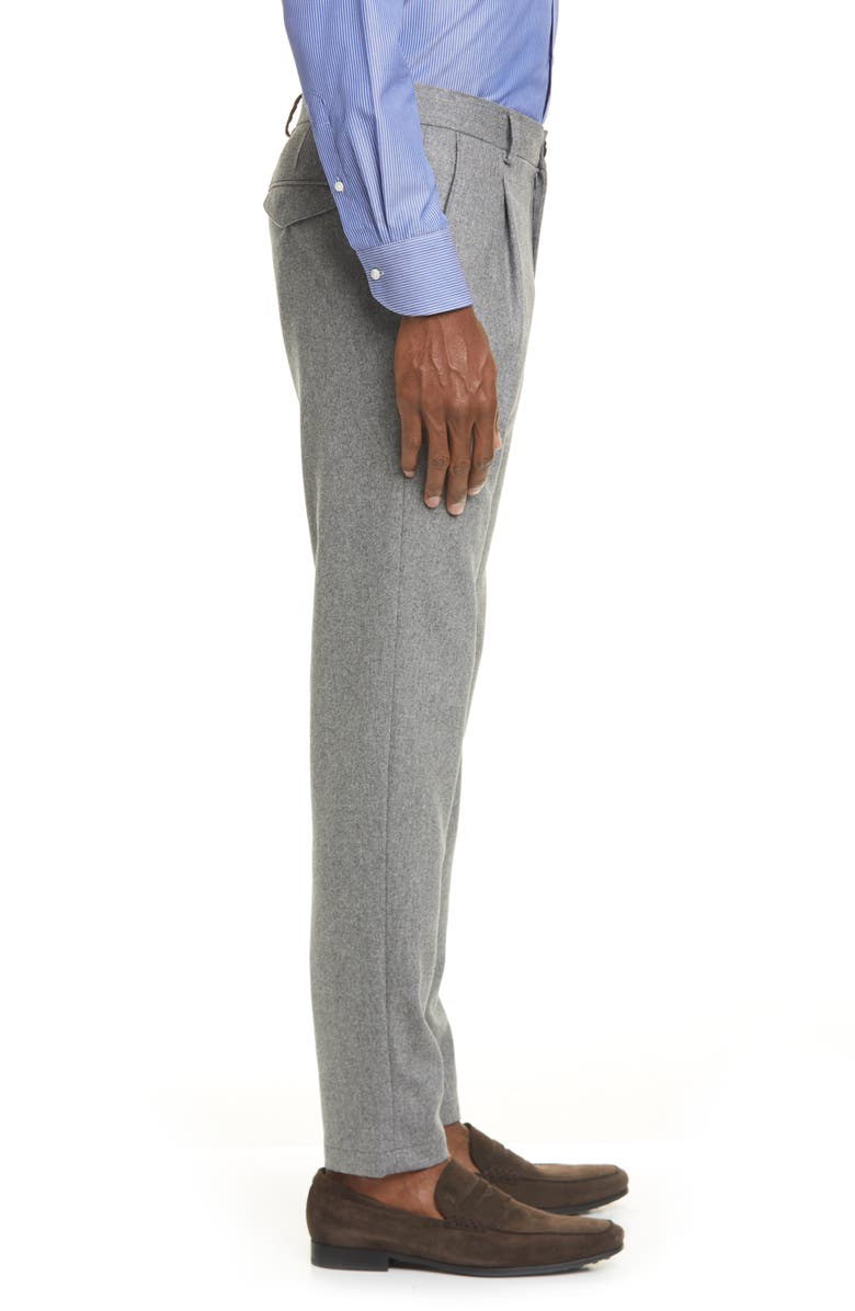 Eleventy Pleated Solid Stretch Wool & Cashmere Dress Pants, Alternate, color,