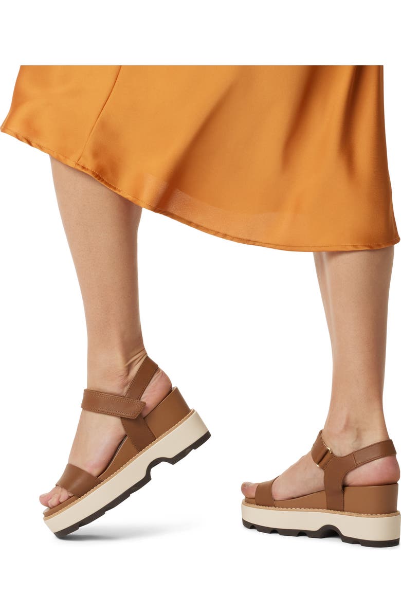 SOREL Joanie IV Y Strap Wedge Sandal, Alternate, color, Velvet Tan/ Blackened Brown