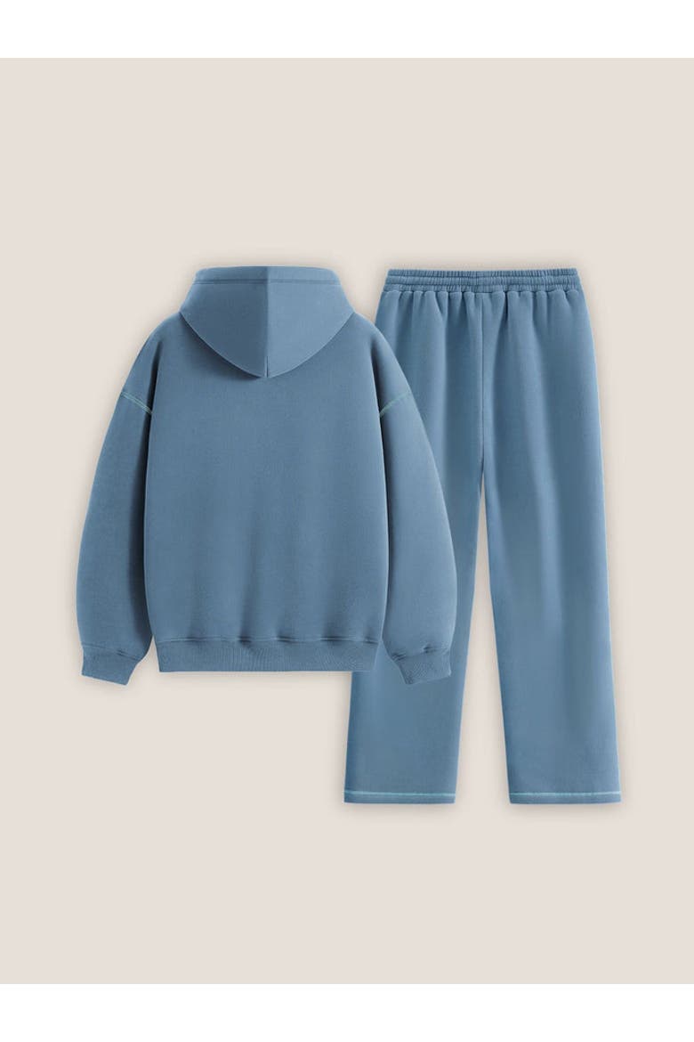 Cloud Essential Fleece Pullover Hoodie Set, Alternate, color, Blue Grey