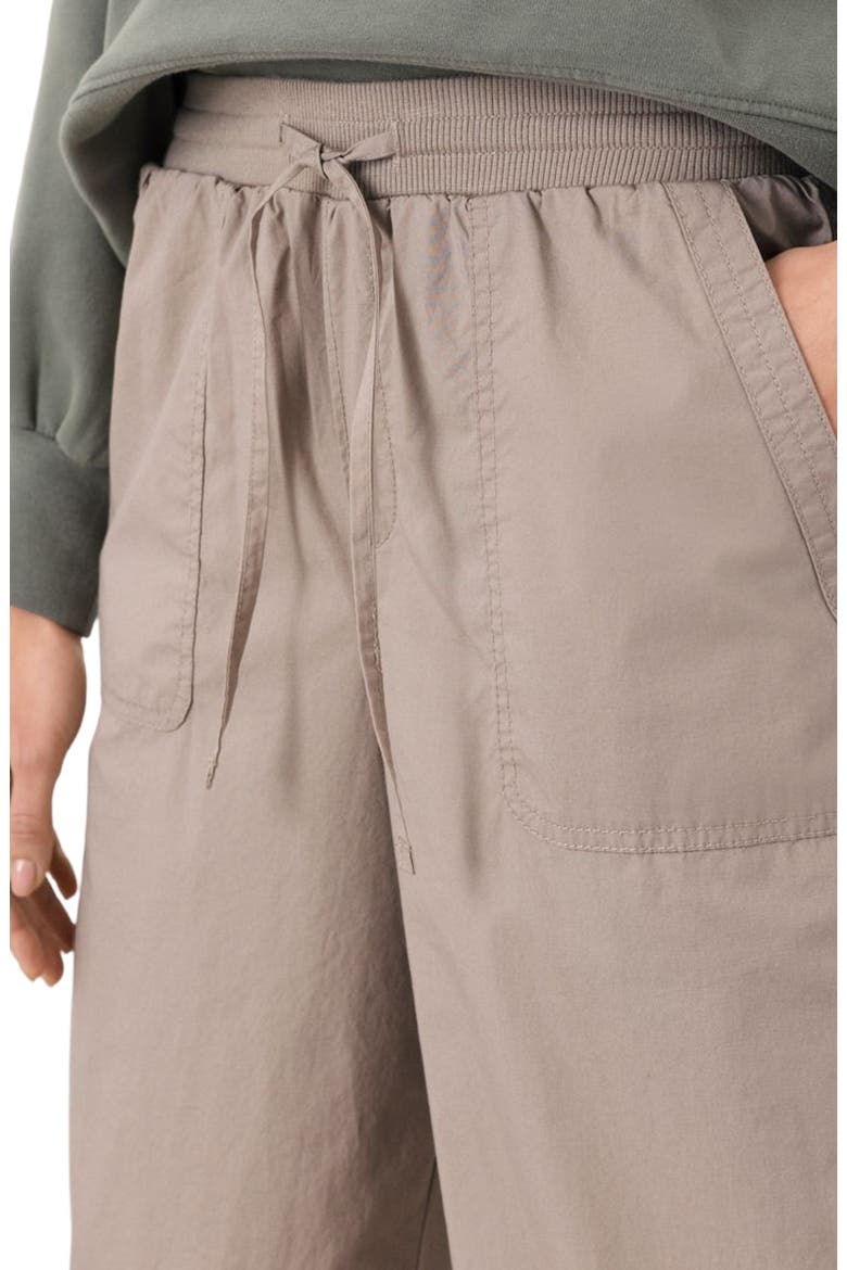 Organic Cotton Stretch Poplin Wide Leg Pant, Alternate, color, Oyster