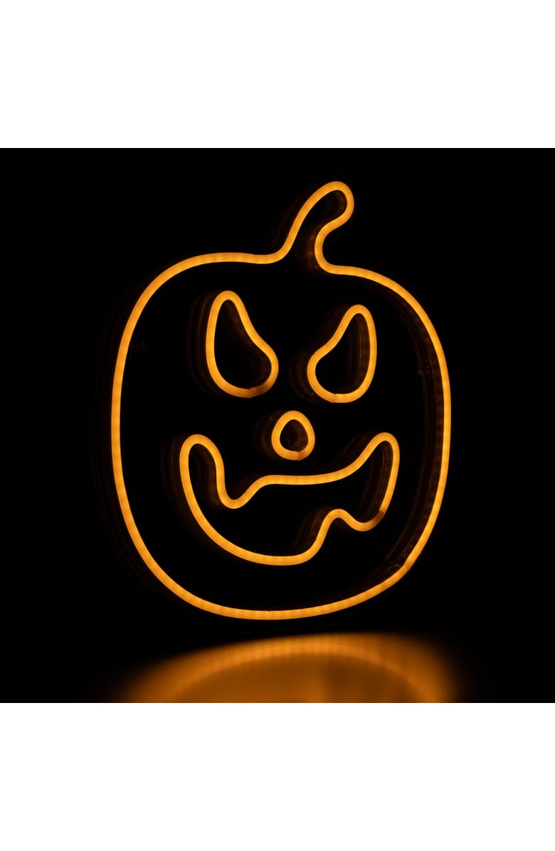 Northlight LED Jack-O-Lantern Neon Lighted Halloween Wall or Window Decoration - 15" - Orange, Alternate, color,