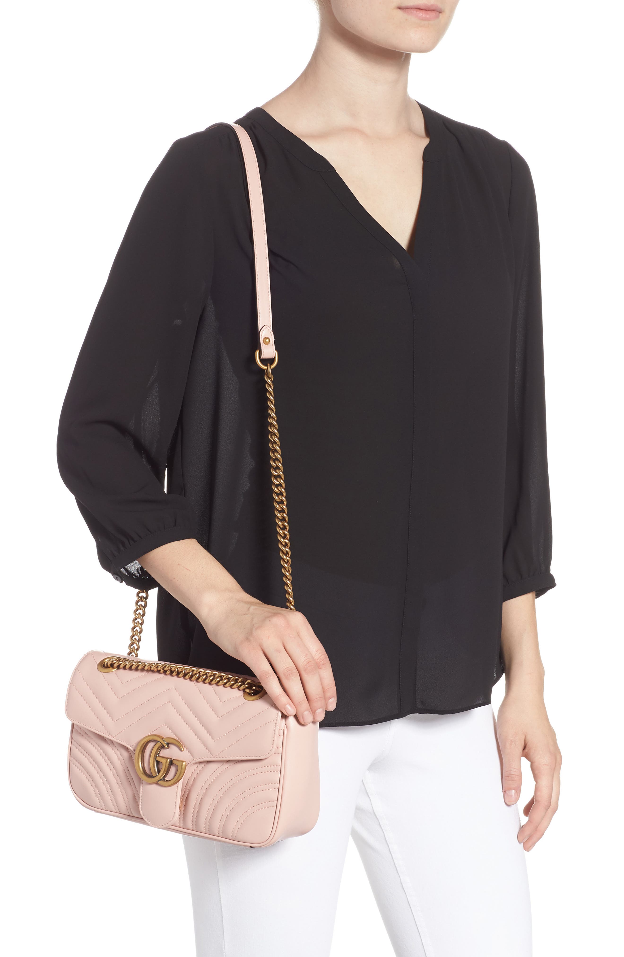 Gucci Small Matelassé Leather Shoulder Bag, Alternate, color, 