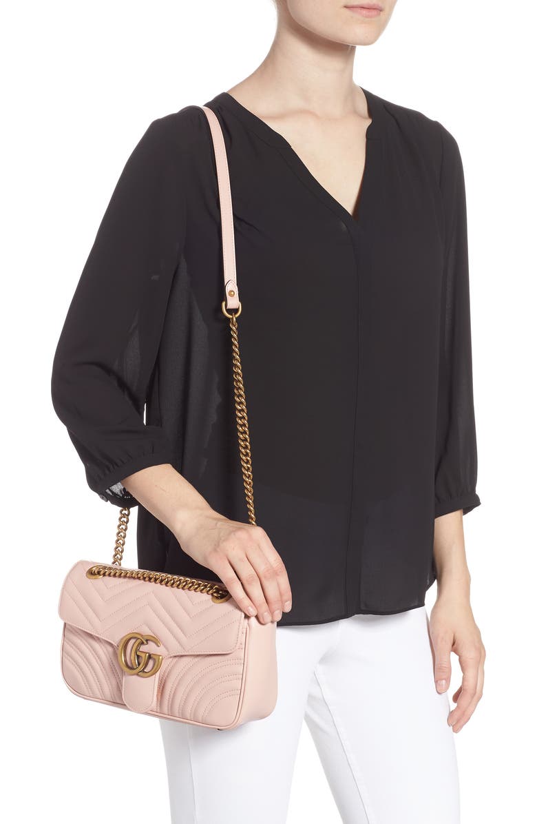 Gucci Small Matelassé Leather Shoulder Bag, Alternate, color,