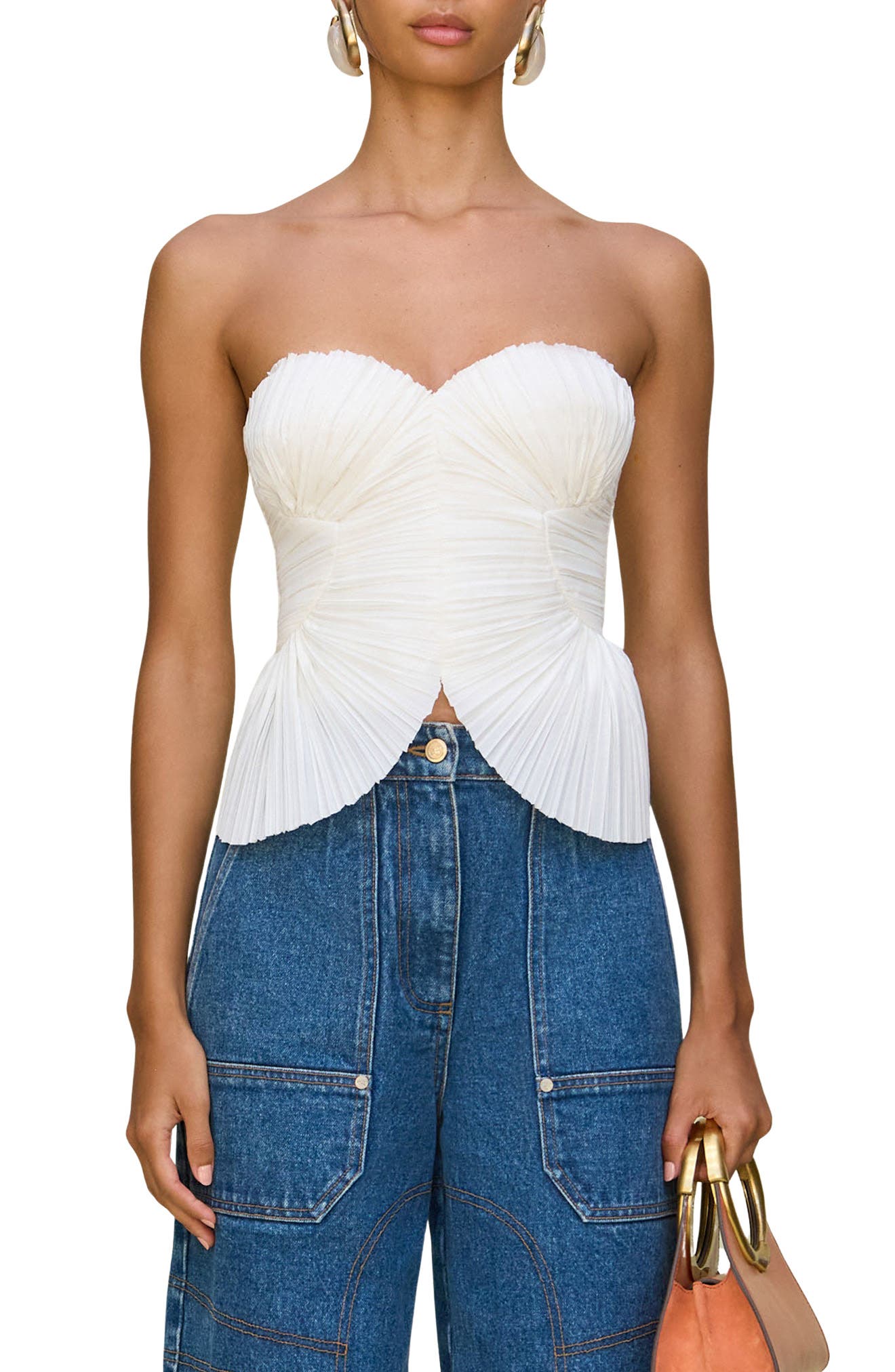 Jace Pleated Strapless Top