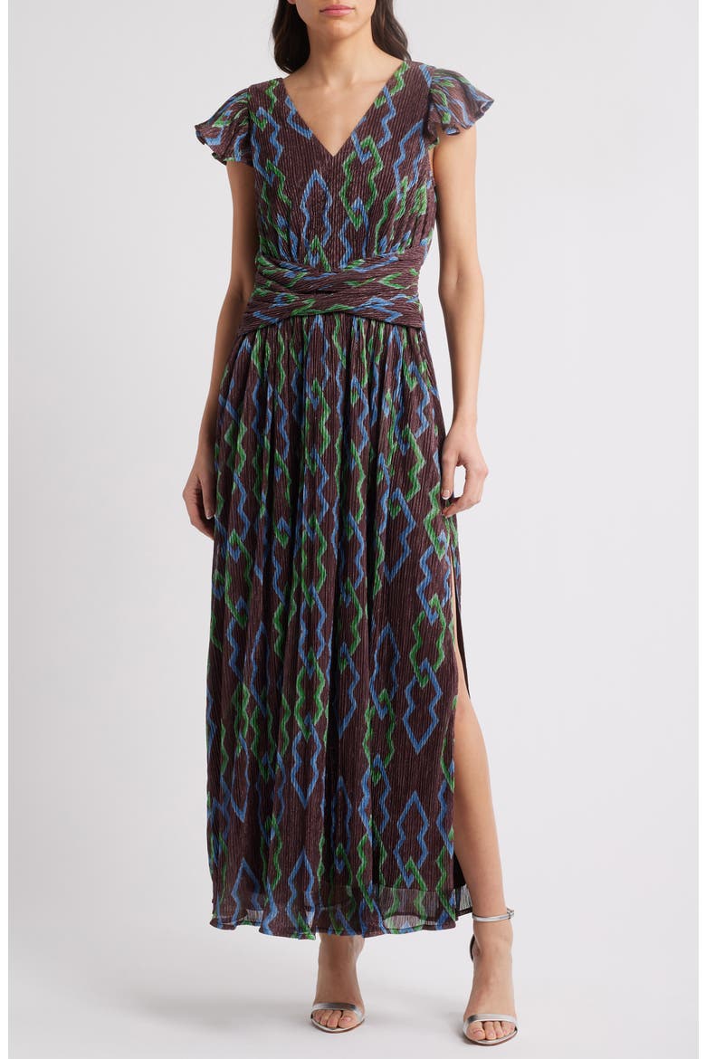 Byanca Print Maxi Dress, Main, color, BROWN MULTI