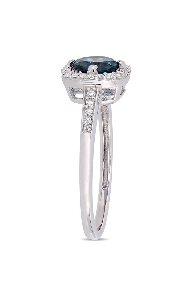 Julianna B. Blue Topaz & Diamond Halo Ring 10k, Alternate, color, Topaz