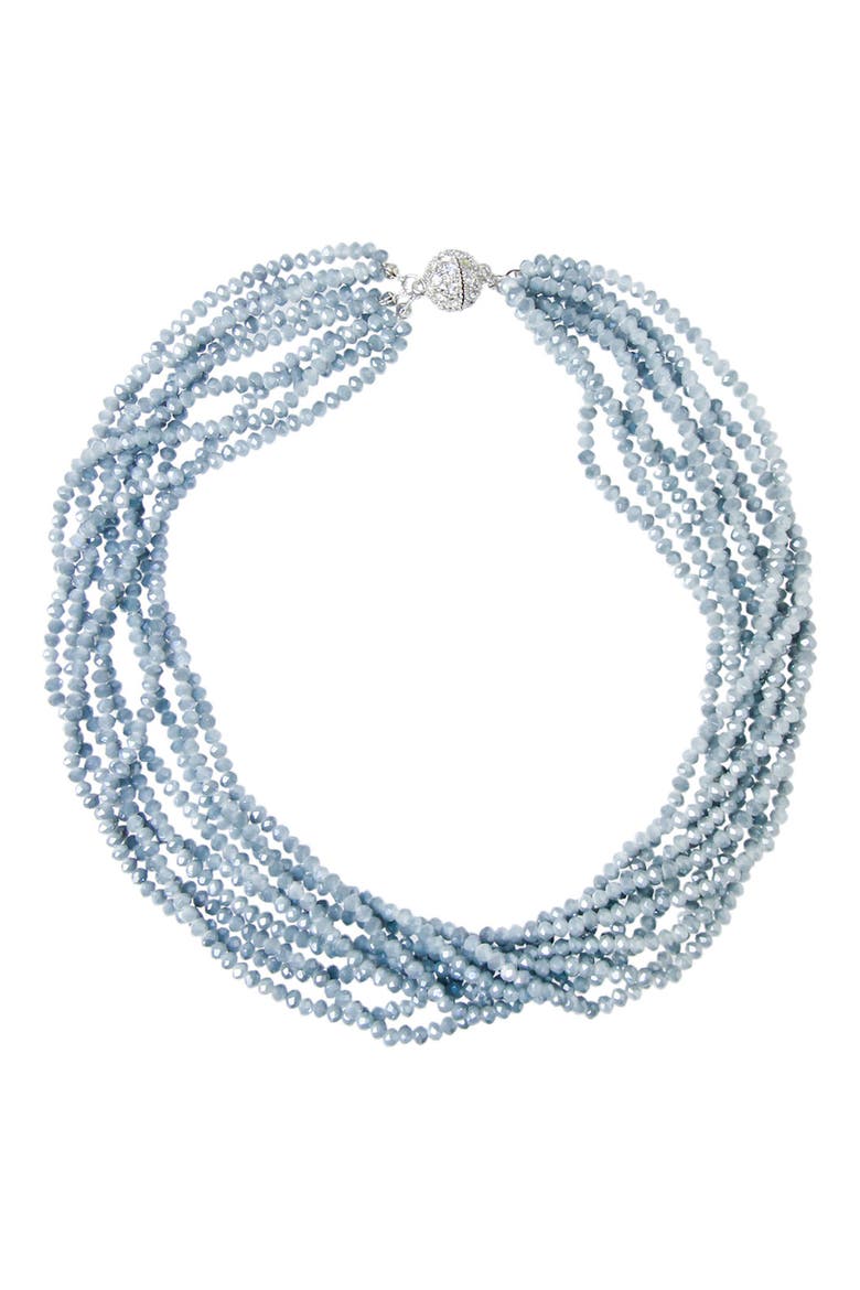 Multi-Strand Crystal Necklace, Main, color, AQUA BLUE