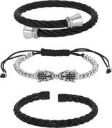EYE CANDY LOS ANGELES Men's Lev Crystal 3-Pack Assorted Bracelets