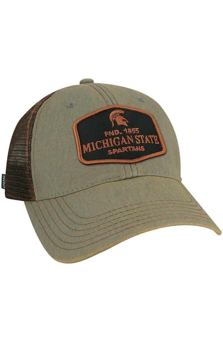 LEGACY ATHLETIC Men's Gray Michigan State Spartans Practice Old Favorite Trucker Snapback Hat, Alternate, color, Gray