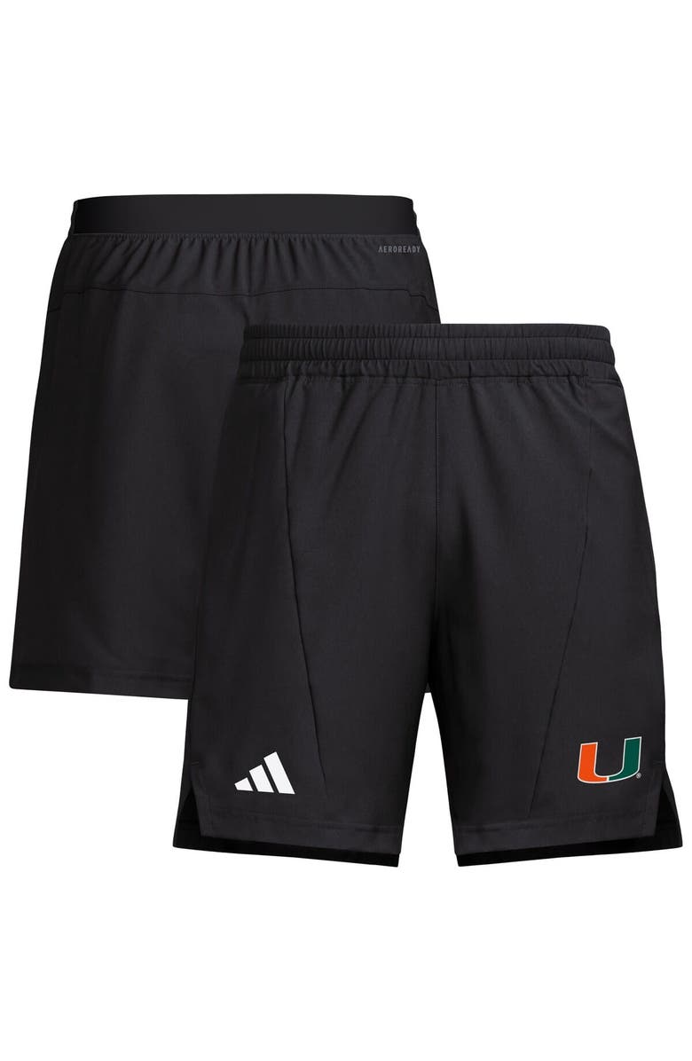 adidas Men's adidas Black Miami Hurricanes Program Woven Training Shorts, Alternate, color, Black