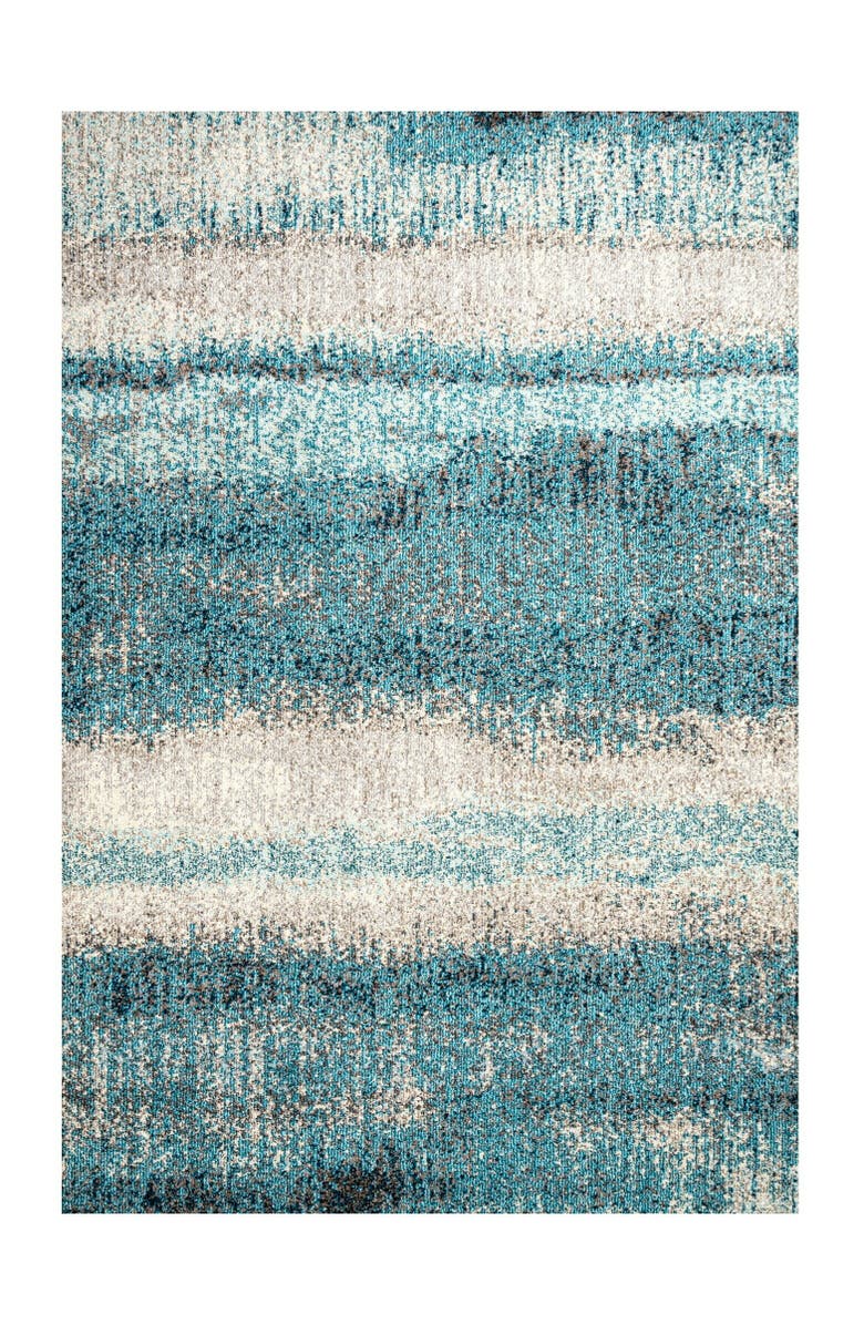 JONATHAN Y Contemporary POP Modern Abstract Vintage Area Rug, Alternate, color, Cream/Turquoise