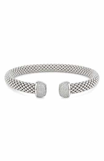 Diamond Pavé Sterling Silver Cuff Bangle