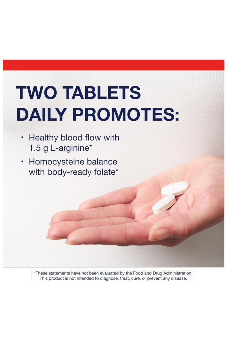 Arginine Plus L-Arginine Methyl Folate Cardiovascular Support 120 Tablets, Alternate, color, None