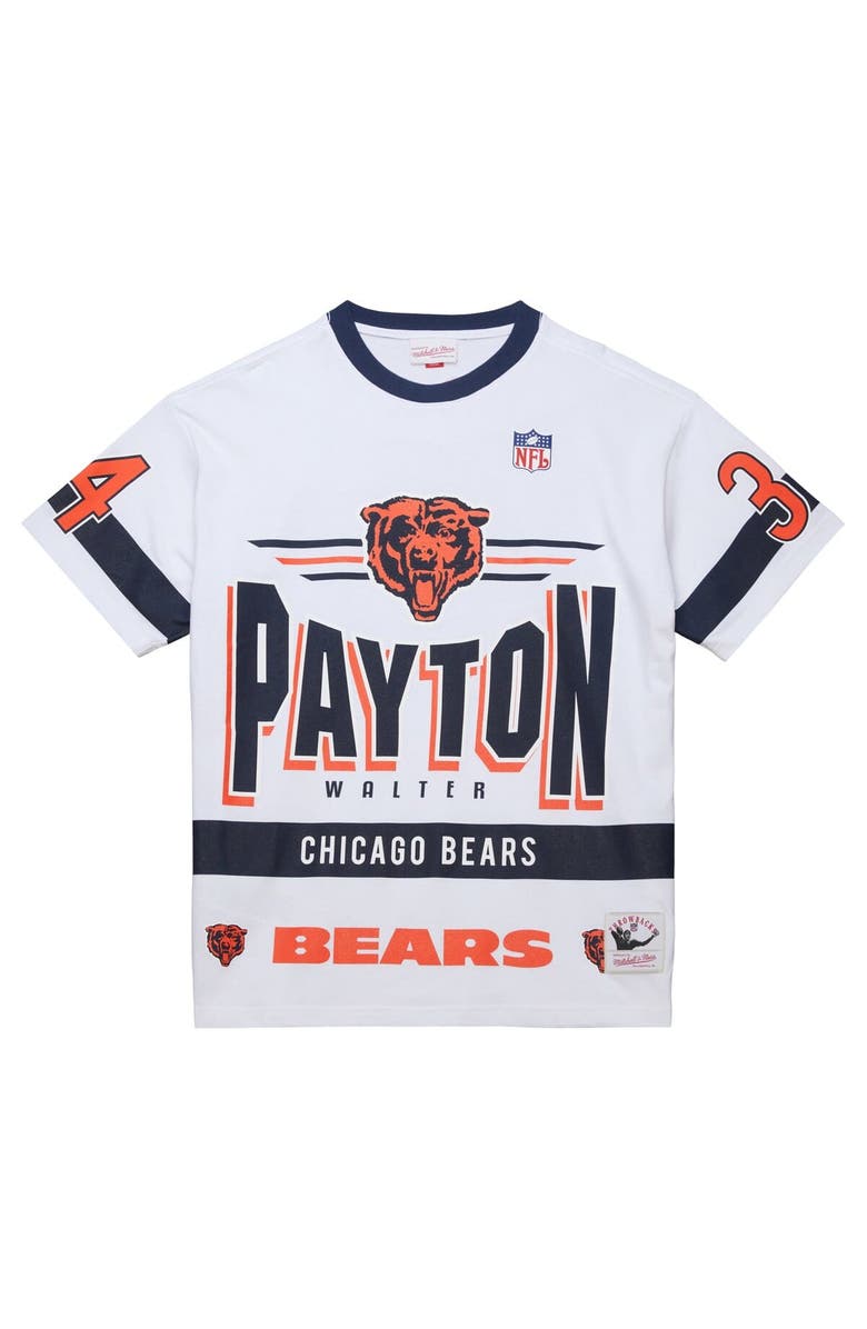 Mitchell & Ness Men's Mitchell & Ness Walter Payton White Chicago Bears Name & Number Team Origins Vintage Logo T-Shirt, Alternate, color, White