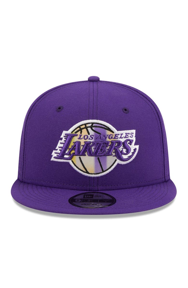 New Era Men's New Era Purple Los Angeles Lakers Gradient Undervisor 9FIFTY Snapback Hat, Alternate, color, 