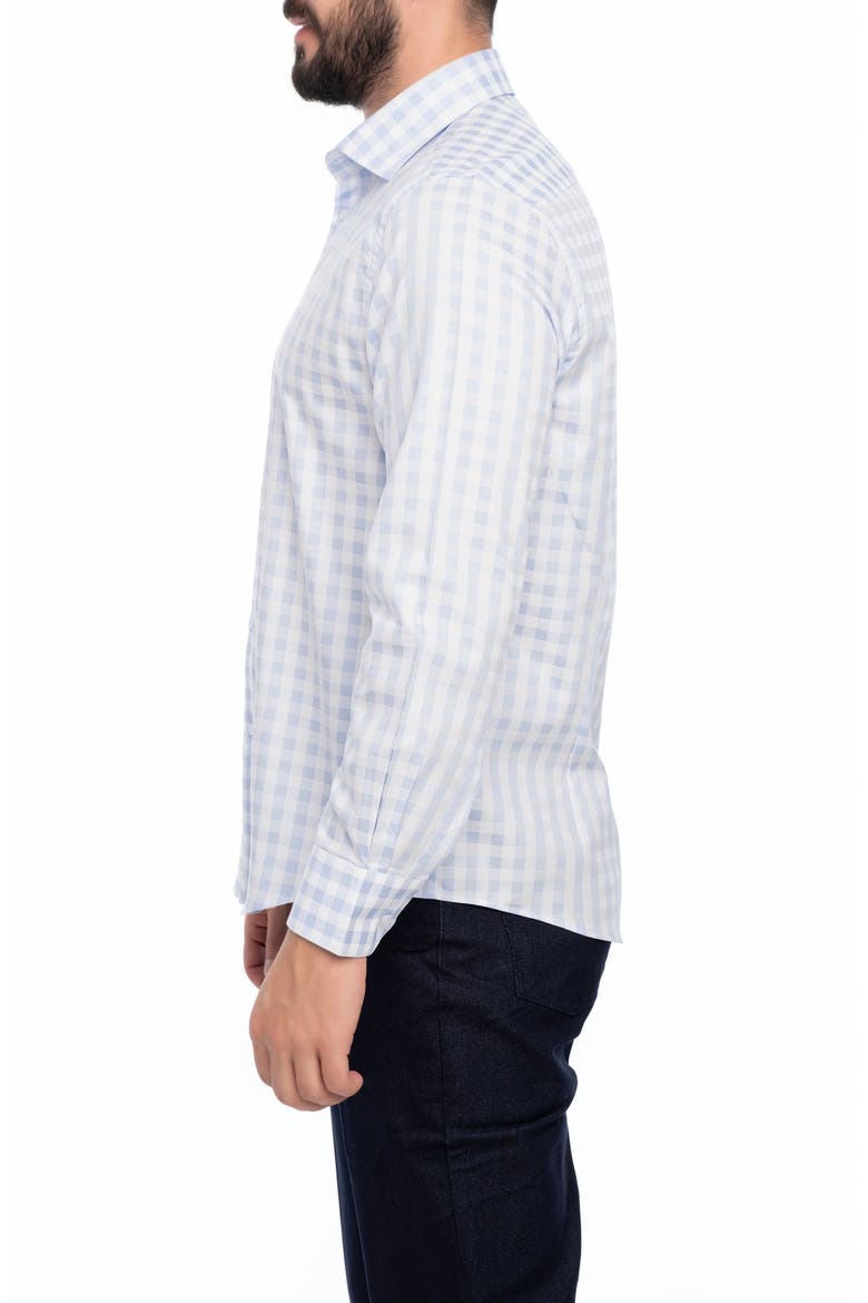 Check Cotton Slim Fit Button Down Shirt, Alternate, color, WHITE