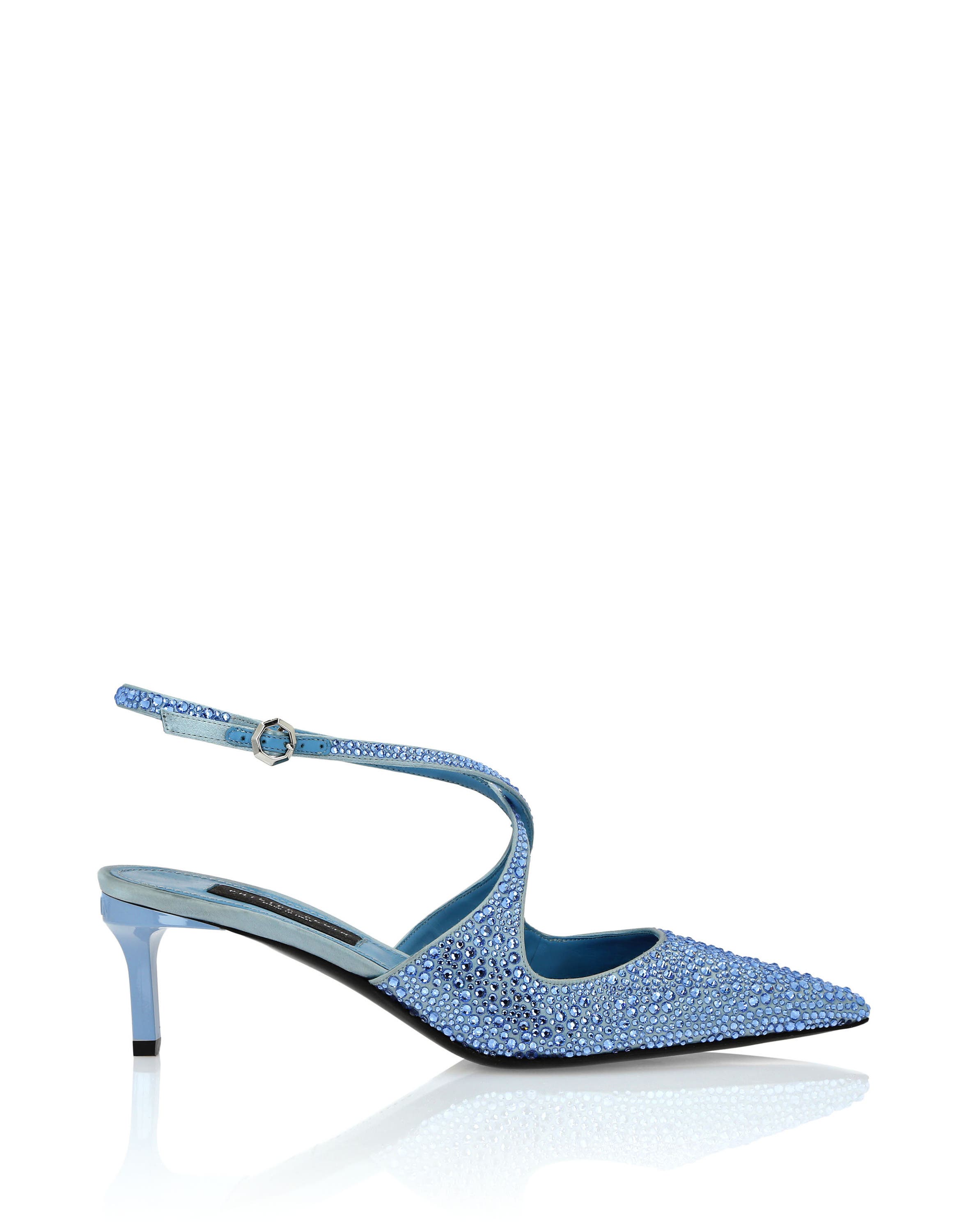 Slingback Shoes Strass Jewel Women, Alternate, color, lightblue