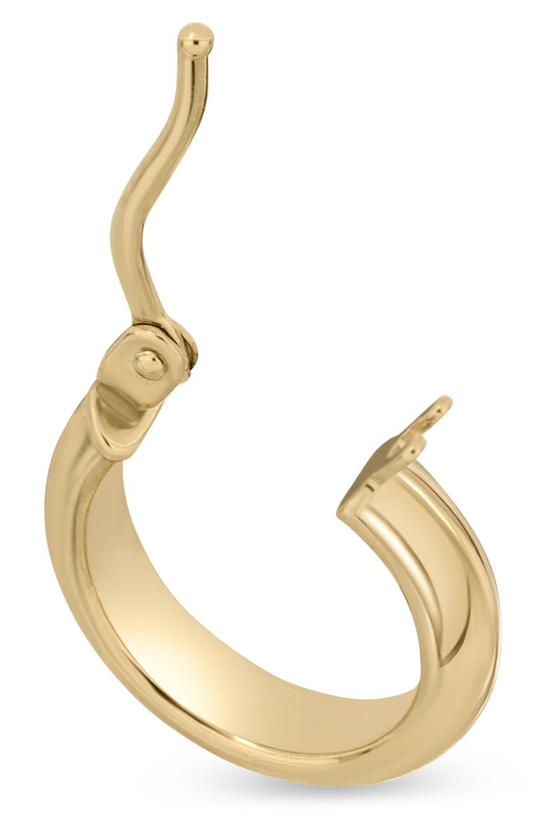 14K Gold Beveled Edge Huggie Hoop Earrings, Alternate, color, YELLOW