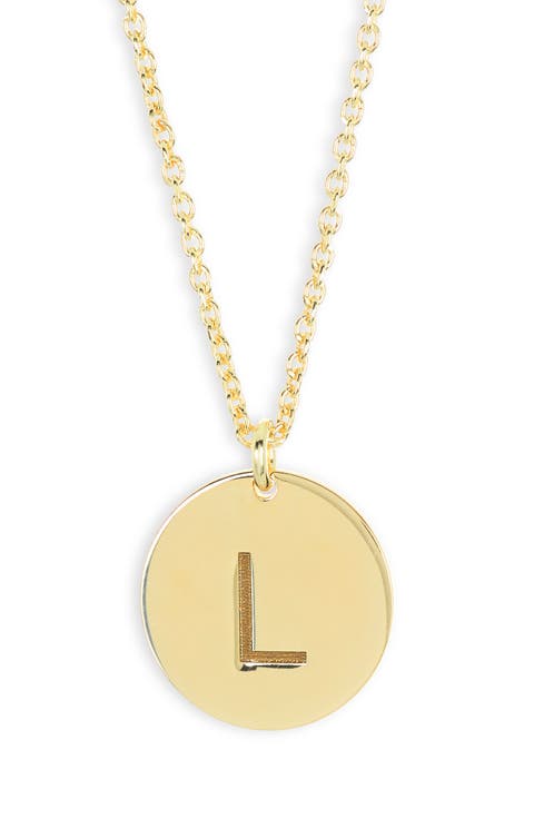 Initial Disc Pendant Necklace