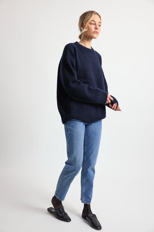 Almina Concept Oversized Wool/cash Sweater In Navy