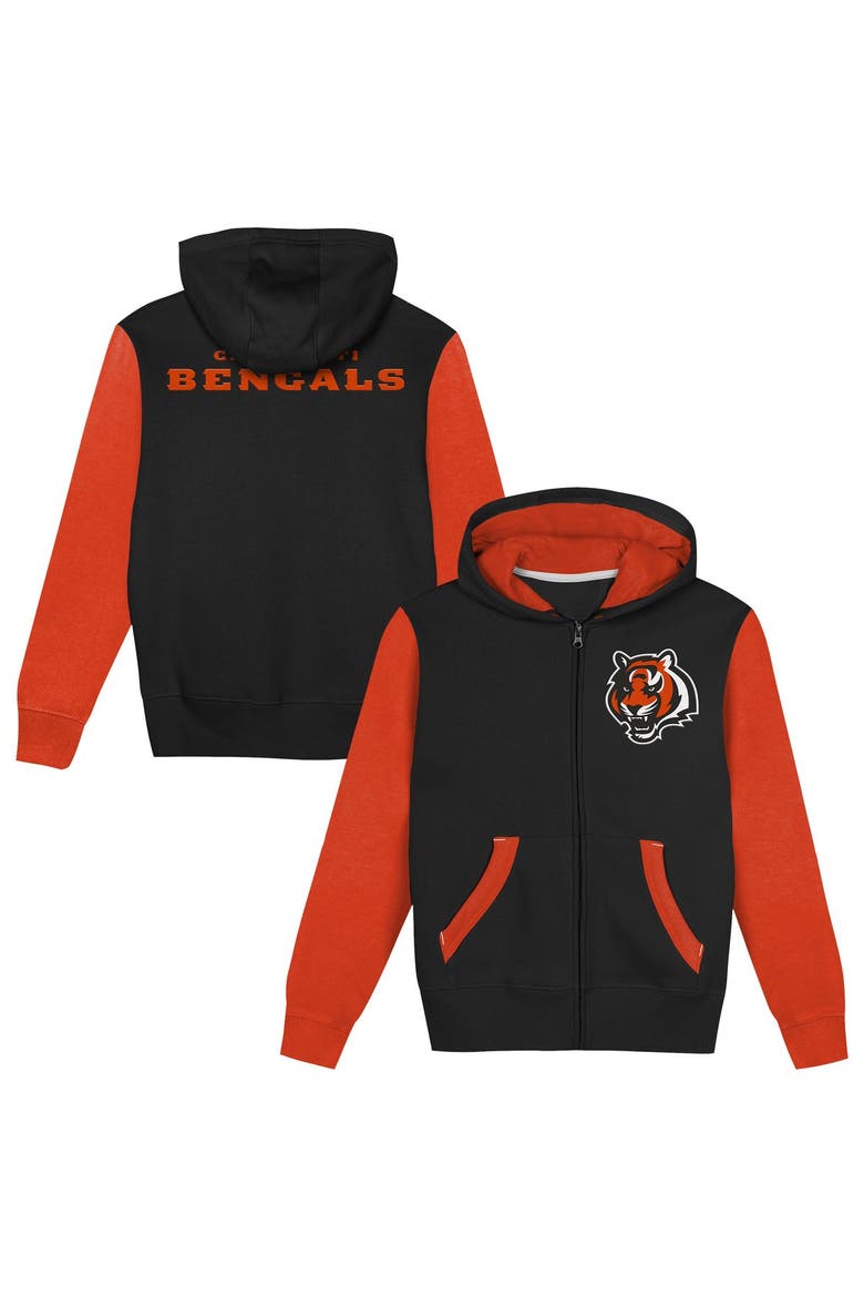 Toddler Outerstuff  Black/Orange Cincinnati Bengals Stadium Colorblock Full-Zip Hoodie, Main, color, Black