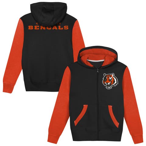 Toddler Outerstuff  Black/Orange Cincinnati Bengals Stadium Colorblock Full-Zip Hoodie