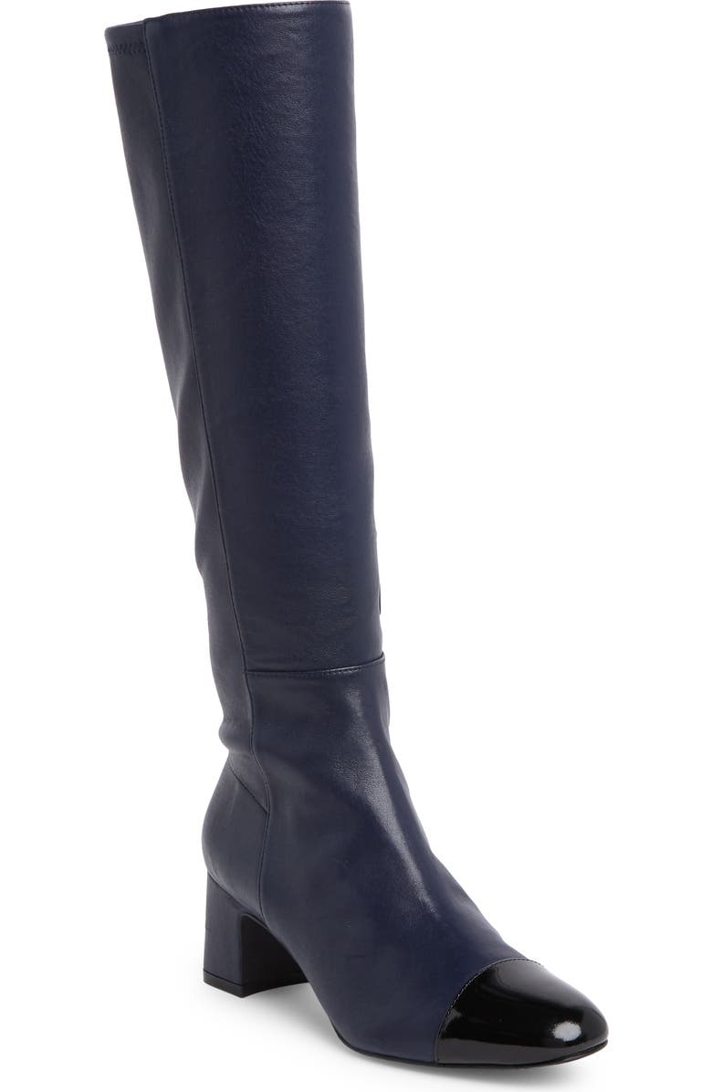 Stuart Weitzman Milla Knee High Boot, Main, color, Nice Blue/ Black