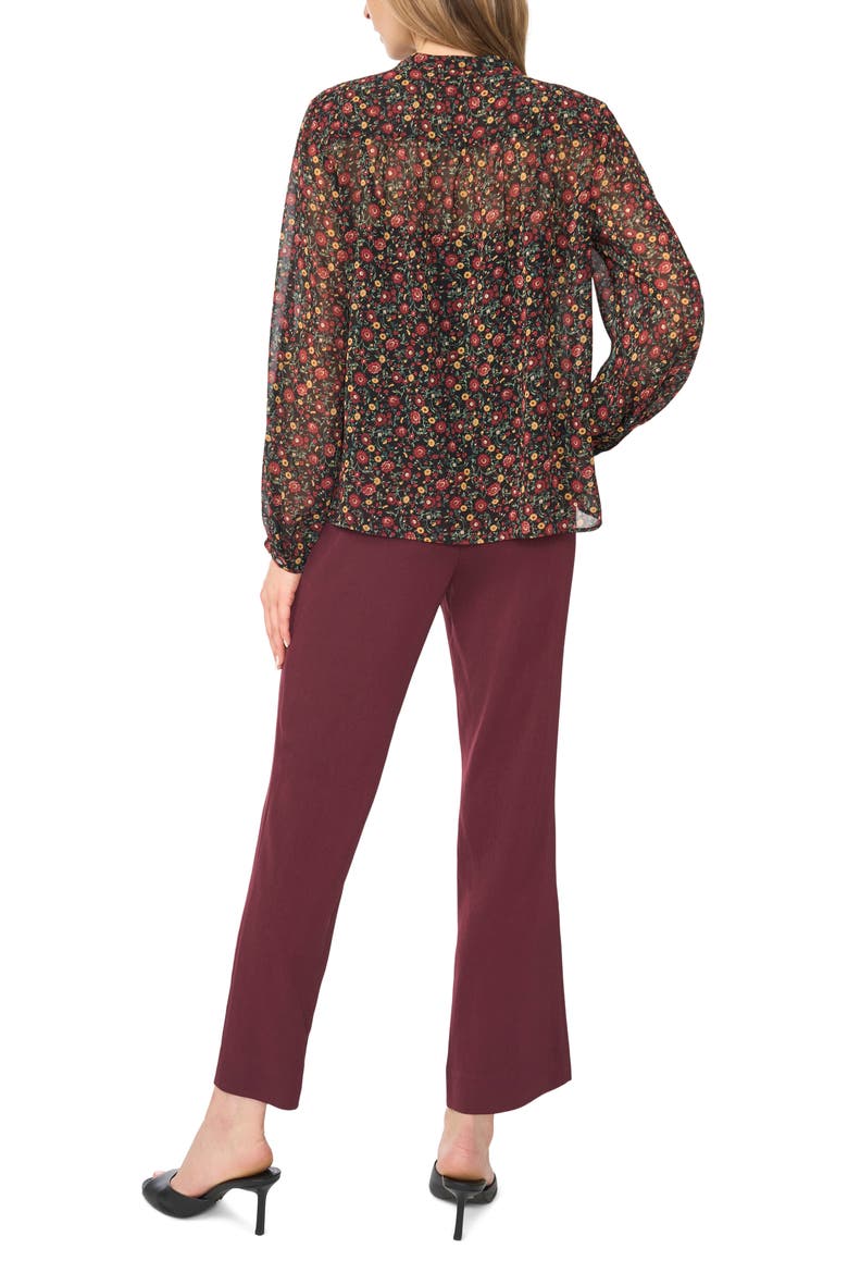 Mock Neck Button Front Shirt, Alternate, color, MERLOT