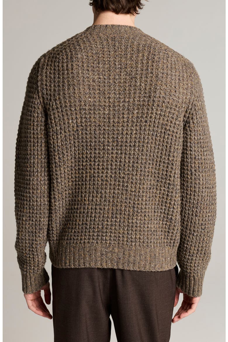 Waffle Donegal V-Neck Sweater, Alternate, color, TARMAC
