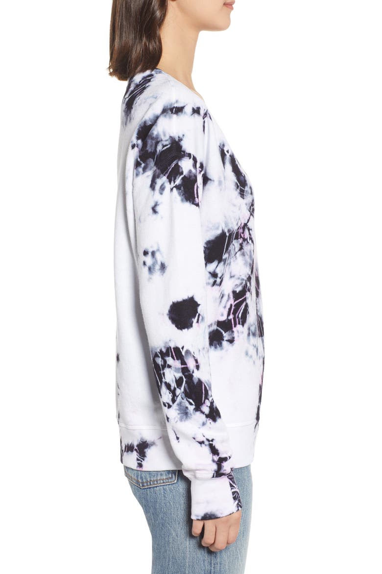 Sterling Tie Dye V-Neck Sweatshirt, Alternate, color, MOONLIGHT MULTI