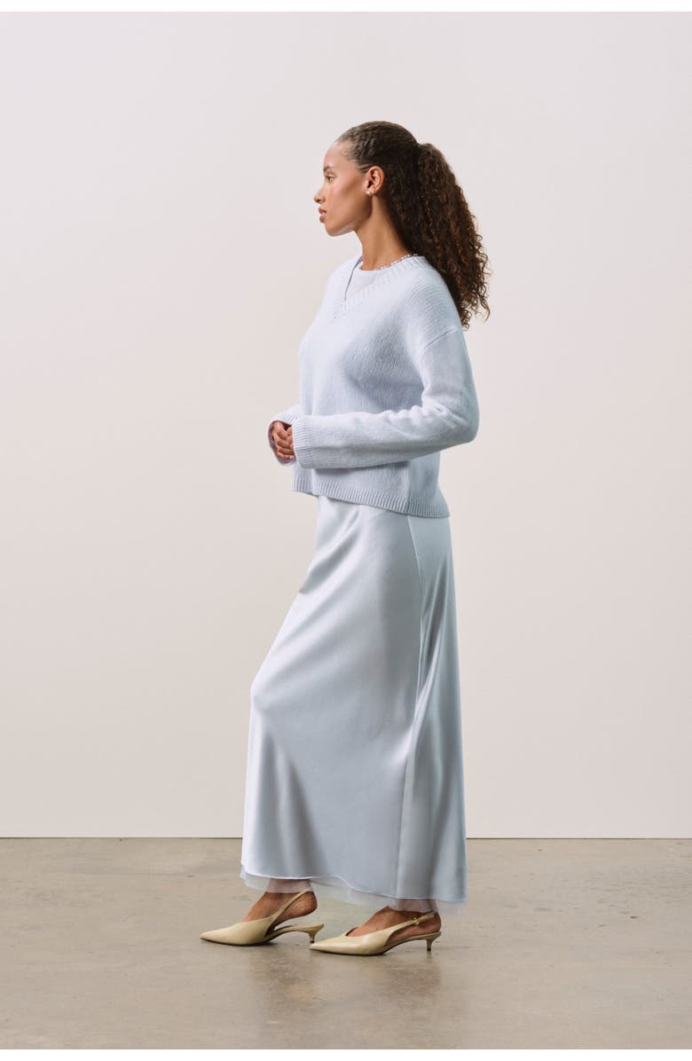 NAKED CASHMERE FARAH CASHMERE V-NECK, Alternate, color, Cloud